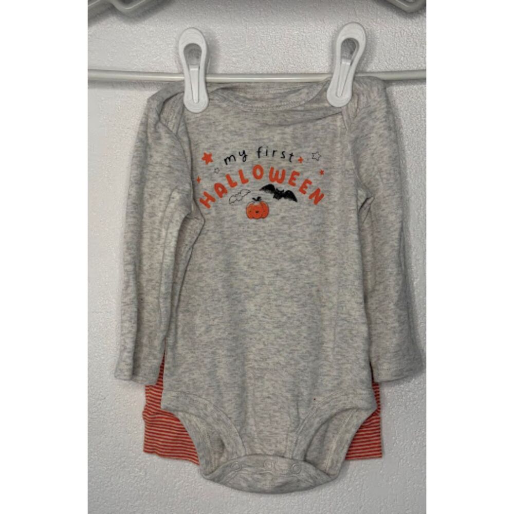 Carter's My First Halloween Bodysuit & Pants Set 6M | Baby Pumpkin 2Pc Outfit